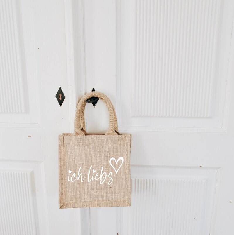 JUTE TASCHE "ICH LIEBS" small
