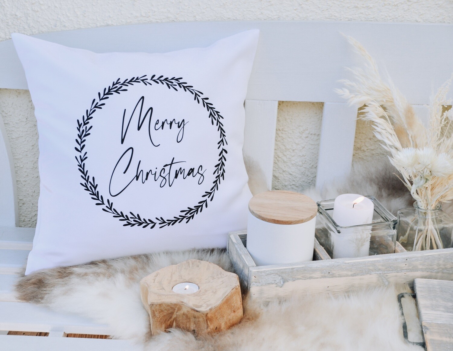 KISSEN "MERRY CHRISTMAS" KRANZ