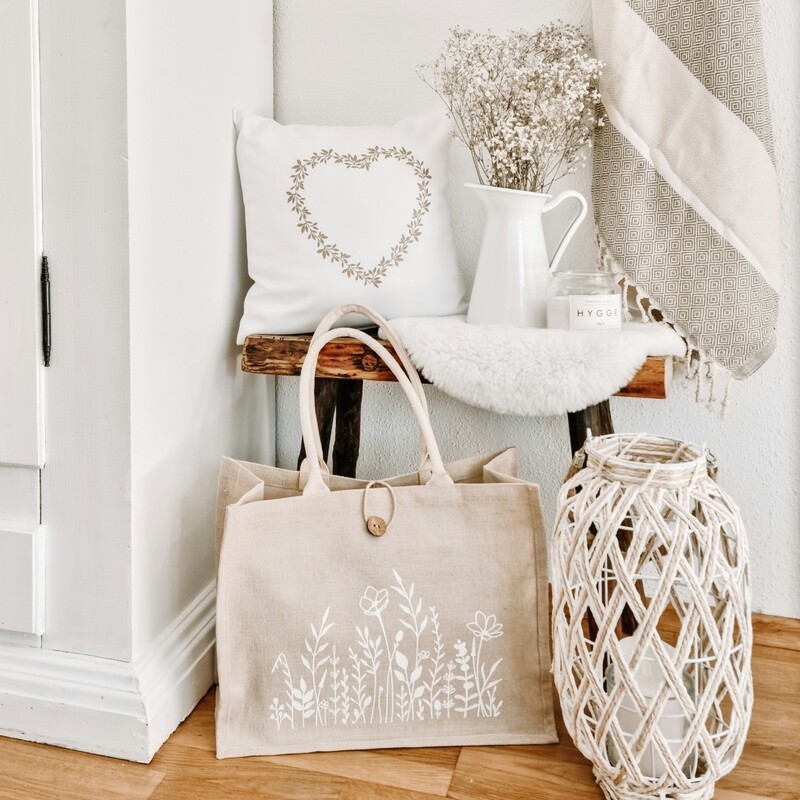 JUTE SHOPPER "BLUMENWIESE" large