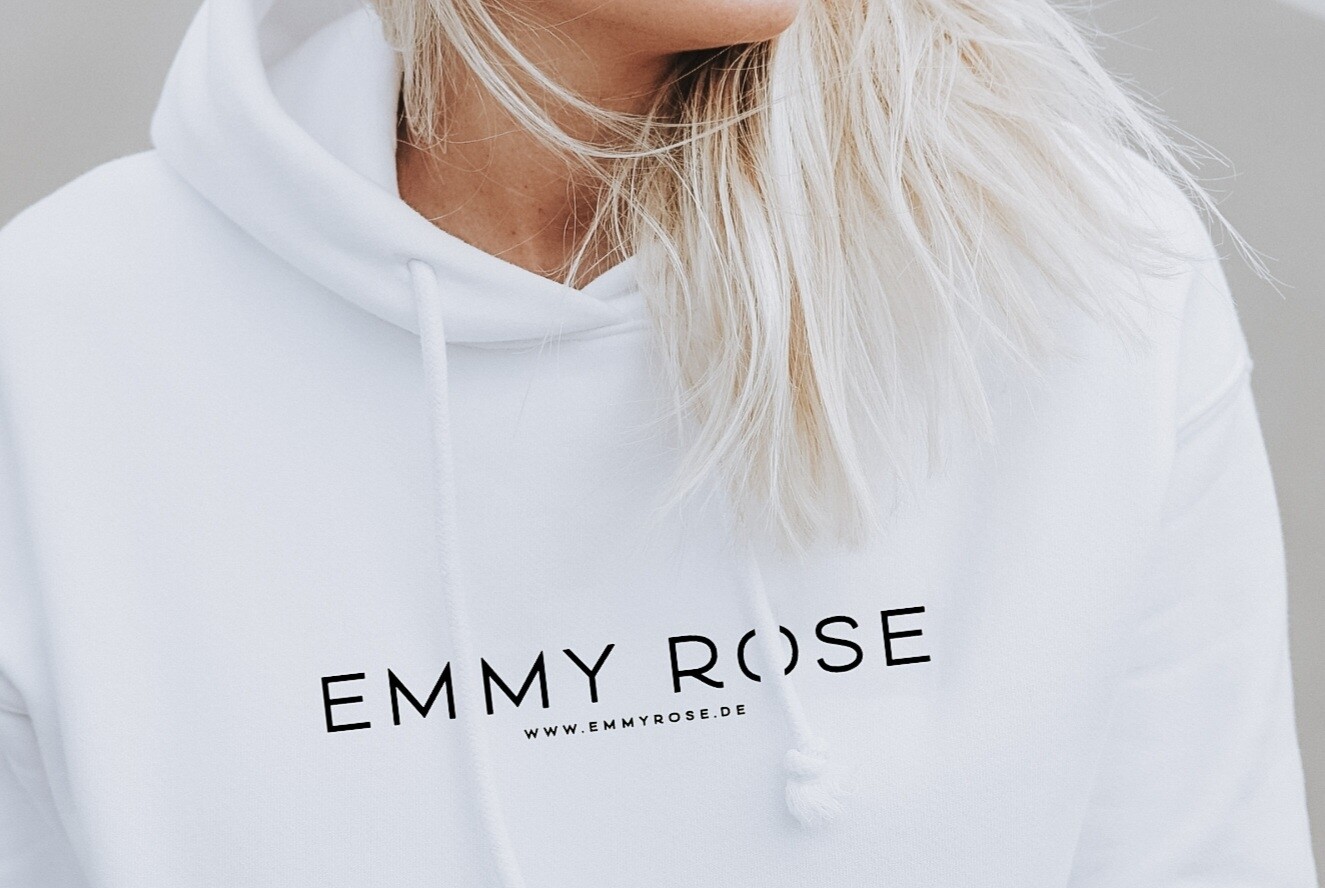 HOODIE ORGANIC - WHITE EMMY ROSE