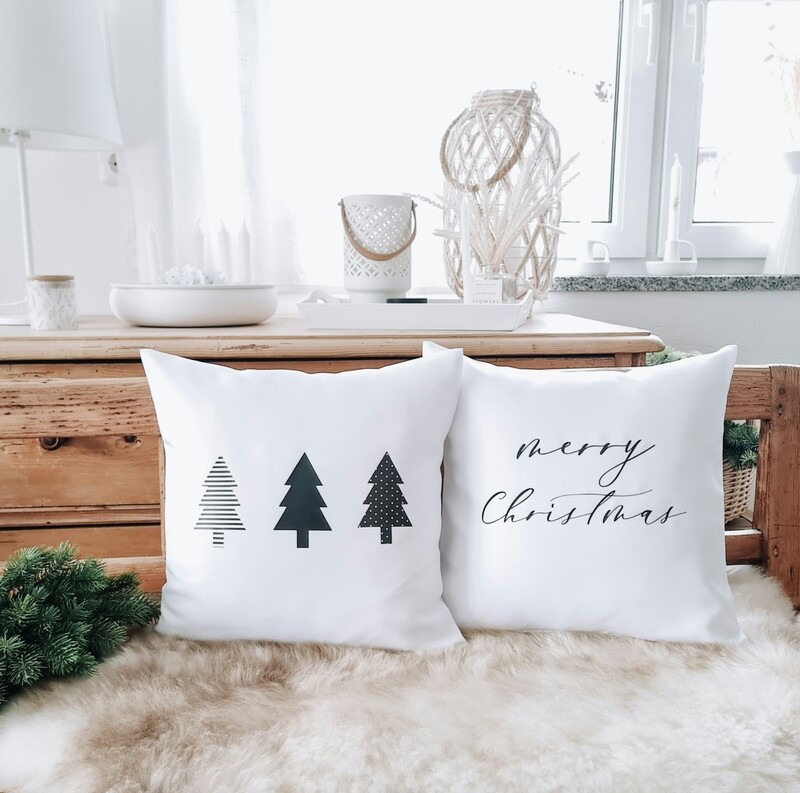 KISSEN "2er SET BÄUME & MERRY CHRISTMAS"
