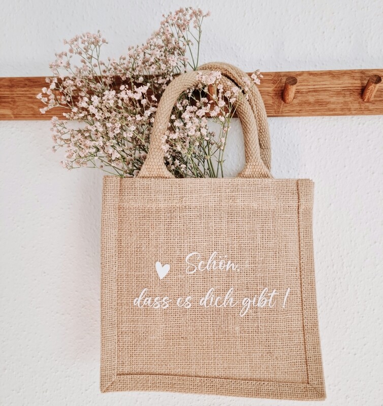 JUTE TASCHE "Schön, dass es dich gibt" small