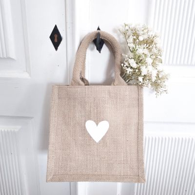 JUTE TASCHE "HERZ" small