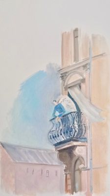 Angel on balcony