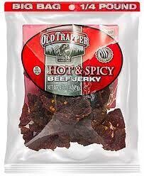 Old Trapper Hot and Spicy Beef Jerky 4oz bag