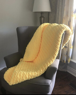 Chenille Large Throw- Yellow