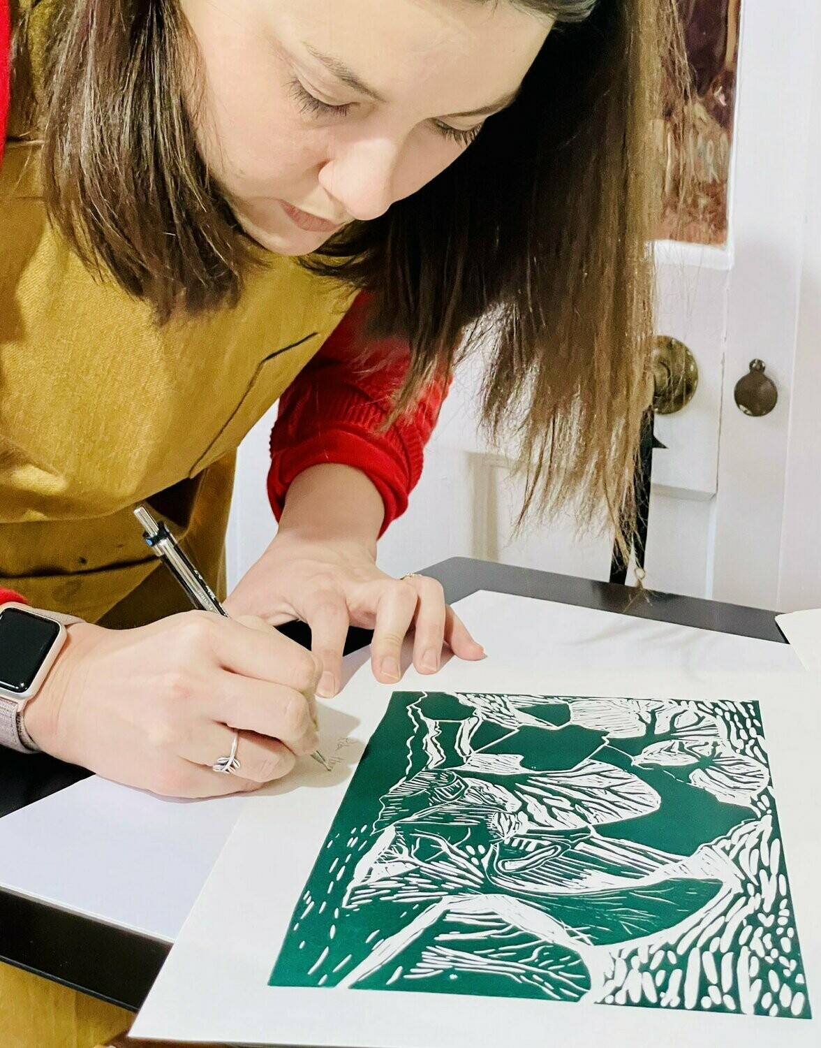 Robin Hood's Stride, Derbyshire Linocut Print