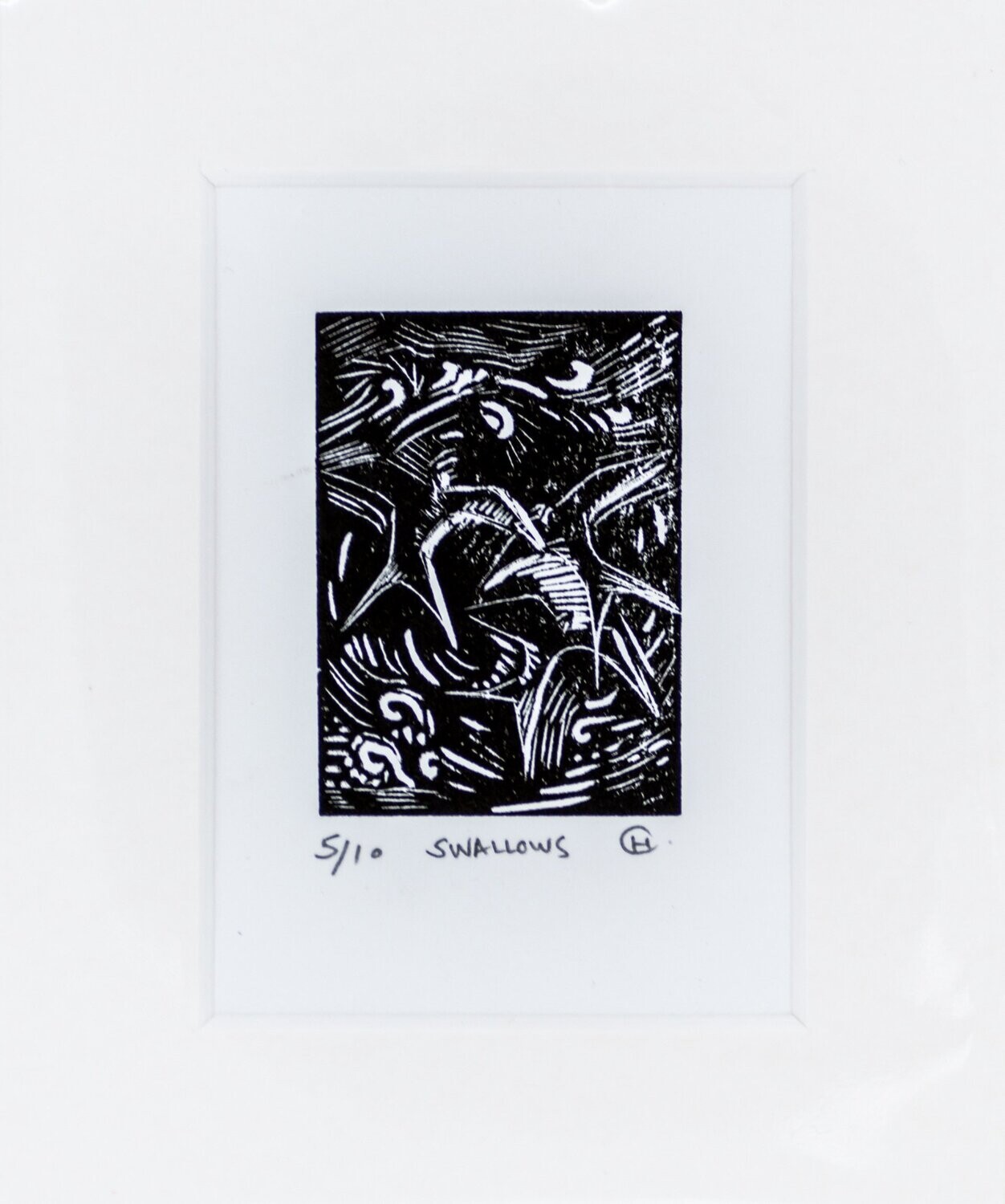 ‘Swallows’ Wood Engraving Print