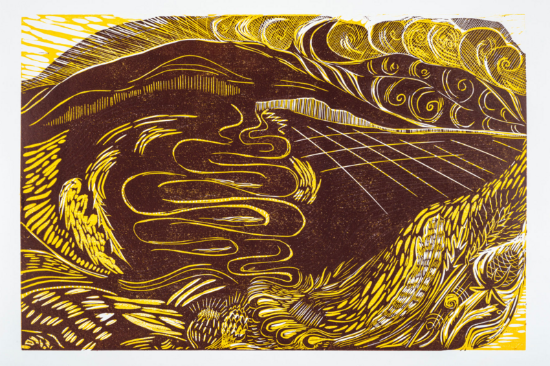 Wessex Two Original Woodcut Print