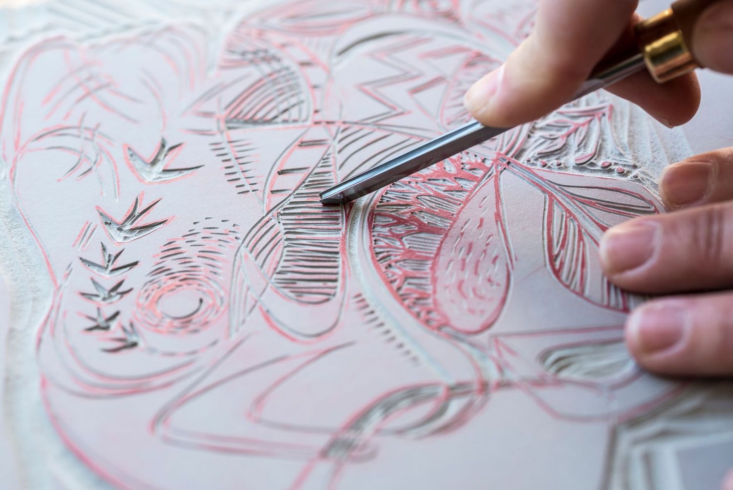 Learning Linocut a 'Beginners Guide' March 2025 6-week evening course in Devizes Wiltshire