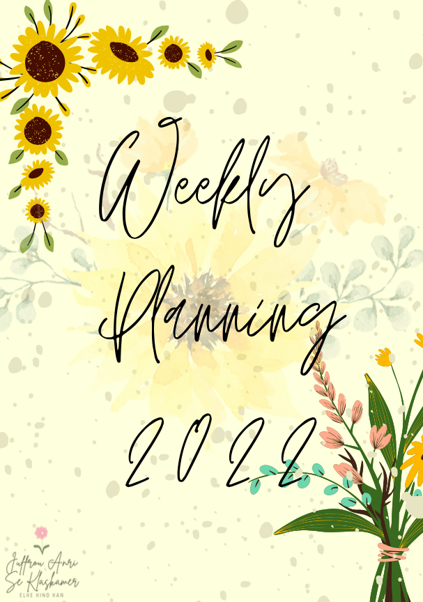 Sunflower weekly planning booklet