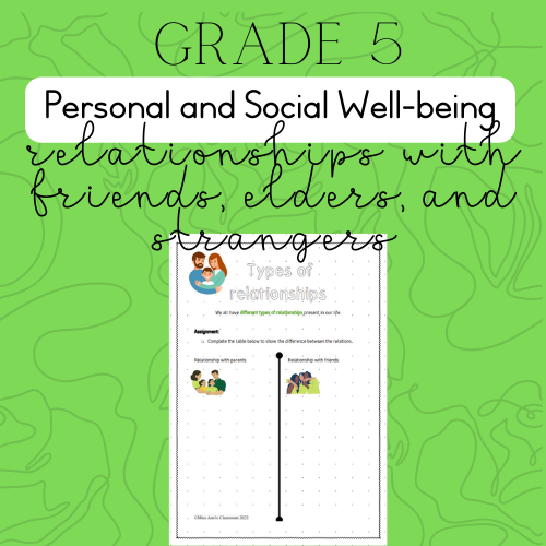 Grade 5 PSW Relationships with friends, elders, and strangers