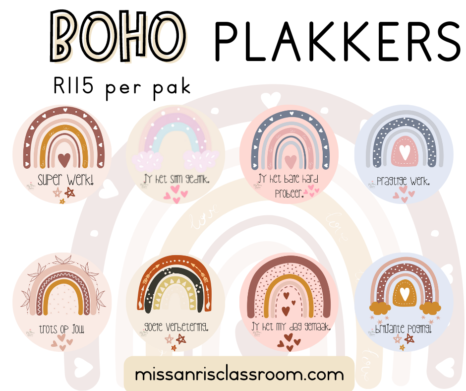 Boho reënboog plakkers