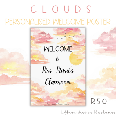 Personalised Welcome Poster - CLOUDS