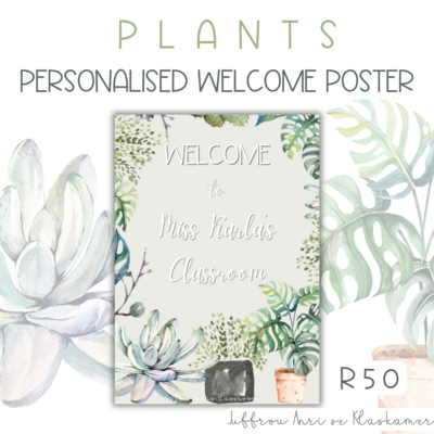 Personalised Welcome Poster - PLANTS