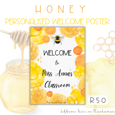 Personalised Welcome Poster - HONEY