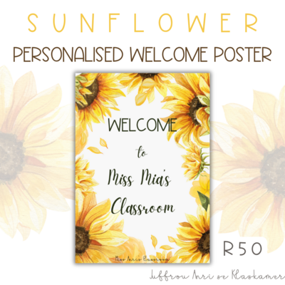 Personalised Welcome Poster - SUNFLOWER