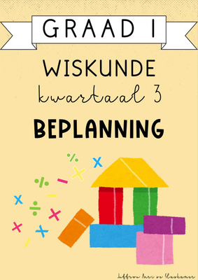 Graad 1 Wiskunde Kwartaal 3 Beplanning (2024)