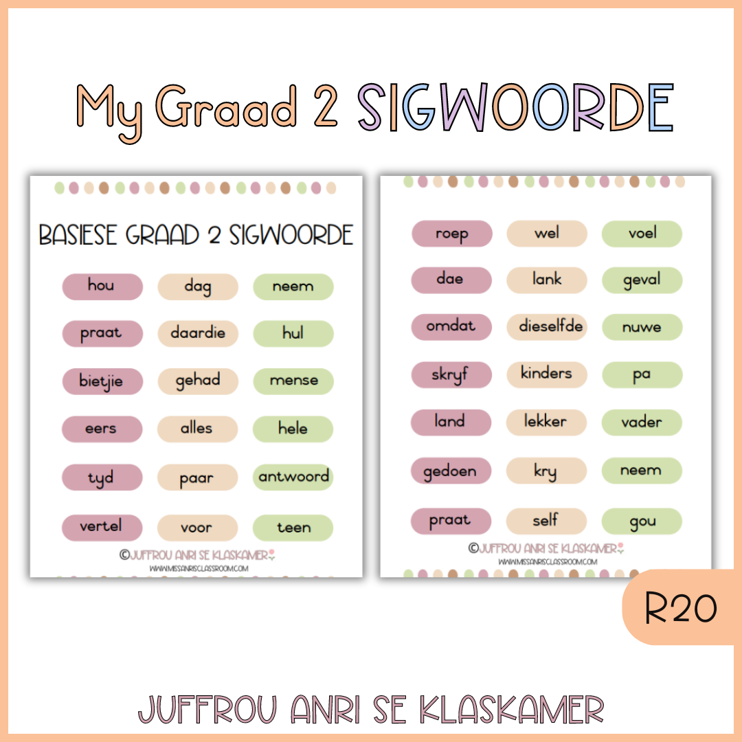 My Graad 2 Sigwoorde