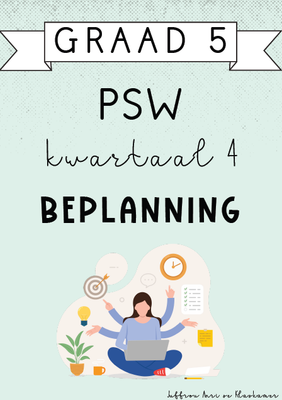 Graad 5 PSW Kwartaal 4 Beplanning (2024)