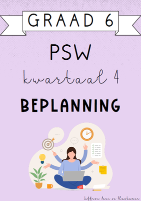 Graad 6 PSW Kwartaal 4 Beplanning (2024)