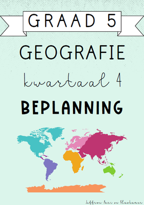 Graad 5 Geografie Kwartaal 4 Beplanning (2024)