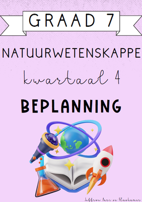 Graad 7 Natuurwetenskappe Kwartaal 4 Beplanning (2024)