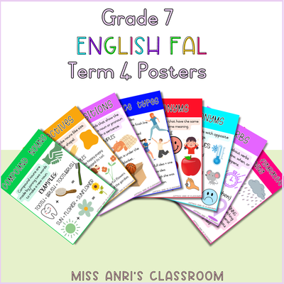 Grade 7 English FAL Term 4 Posters (2024)