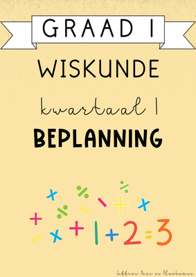 Graad 1 Wiskunde Kwartaal 1 Beplanning (#2025)