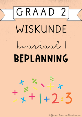 Graad 2 Wiskunde Kwartaal 1 Beplanning (#2025)