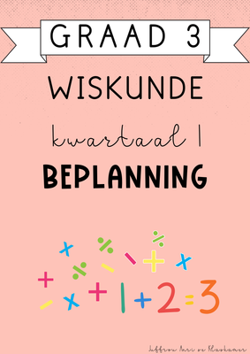 Graad 3 Wiskunde Kwartaal 1 Beplanning (#2025)