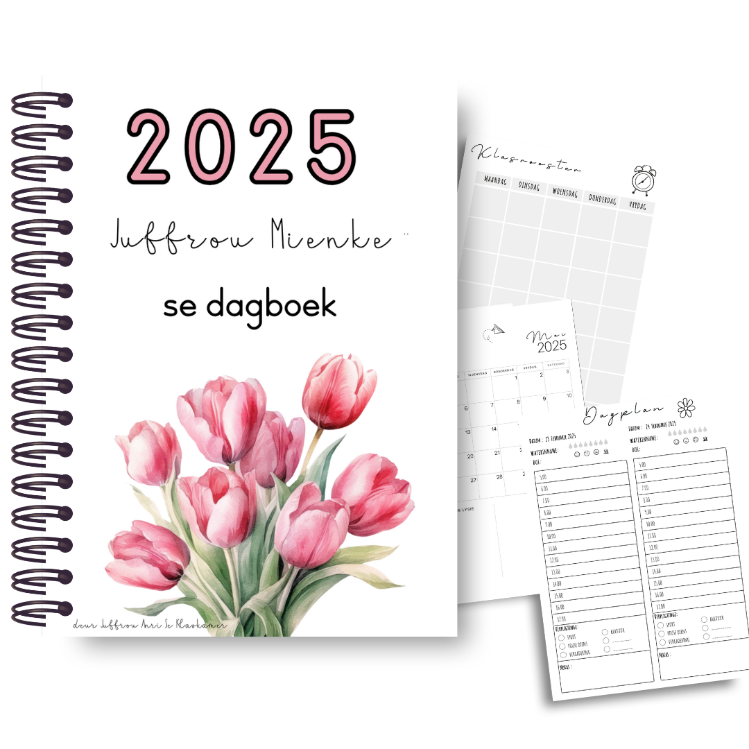 2025 PIENK TULPE DAGBOEK (FISIESE DAGBOEK)