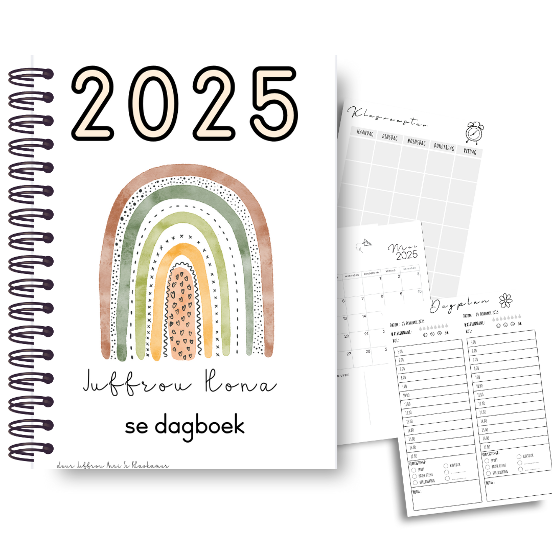 2025 BOHO REËNBOOG DAGBOEK (FISIESE DAGBOEK)