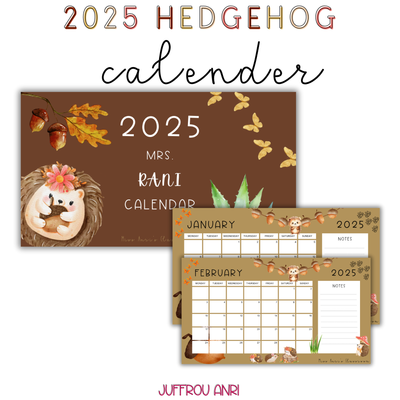 2025 HEDGEHOG CALENDAR