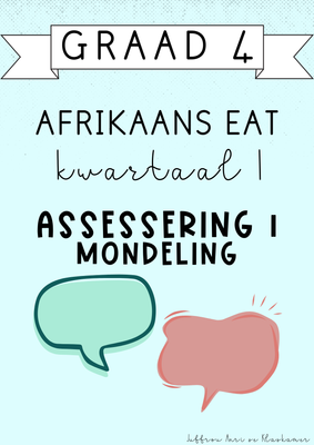 Graad 4 Afrikaans EAT Kwartaal 1 Assessering 1: Mondeling (#2025)