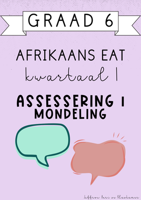 Graad 6 Afrikaans EAT Kwartaal 1 Assessering 1: Mondeling (#2025)