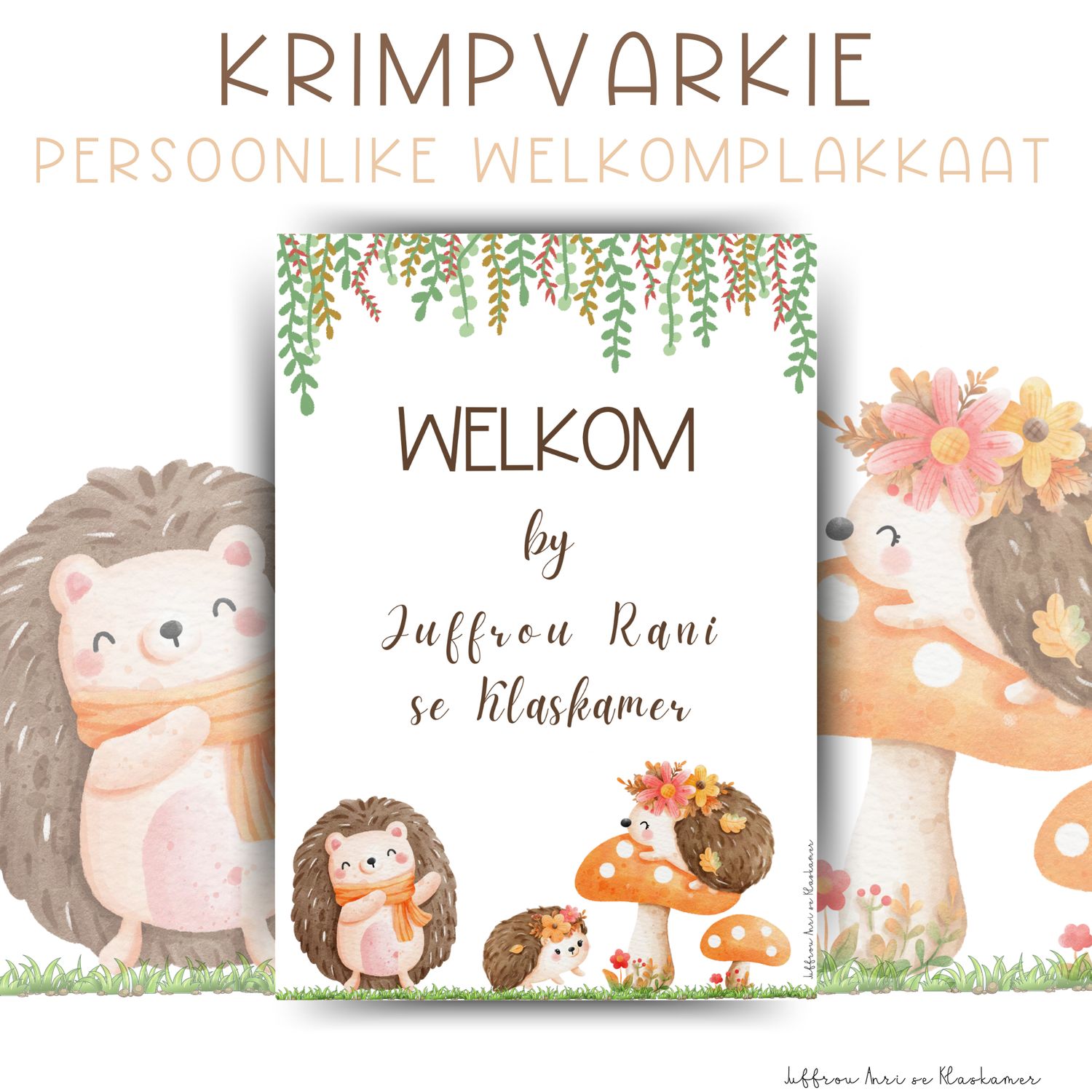 Persoonlike Welkomplakkaat - KRIMPVARKIE