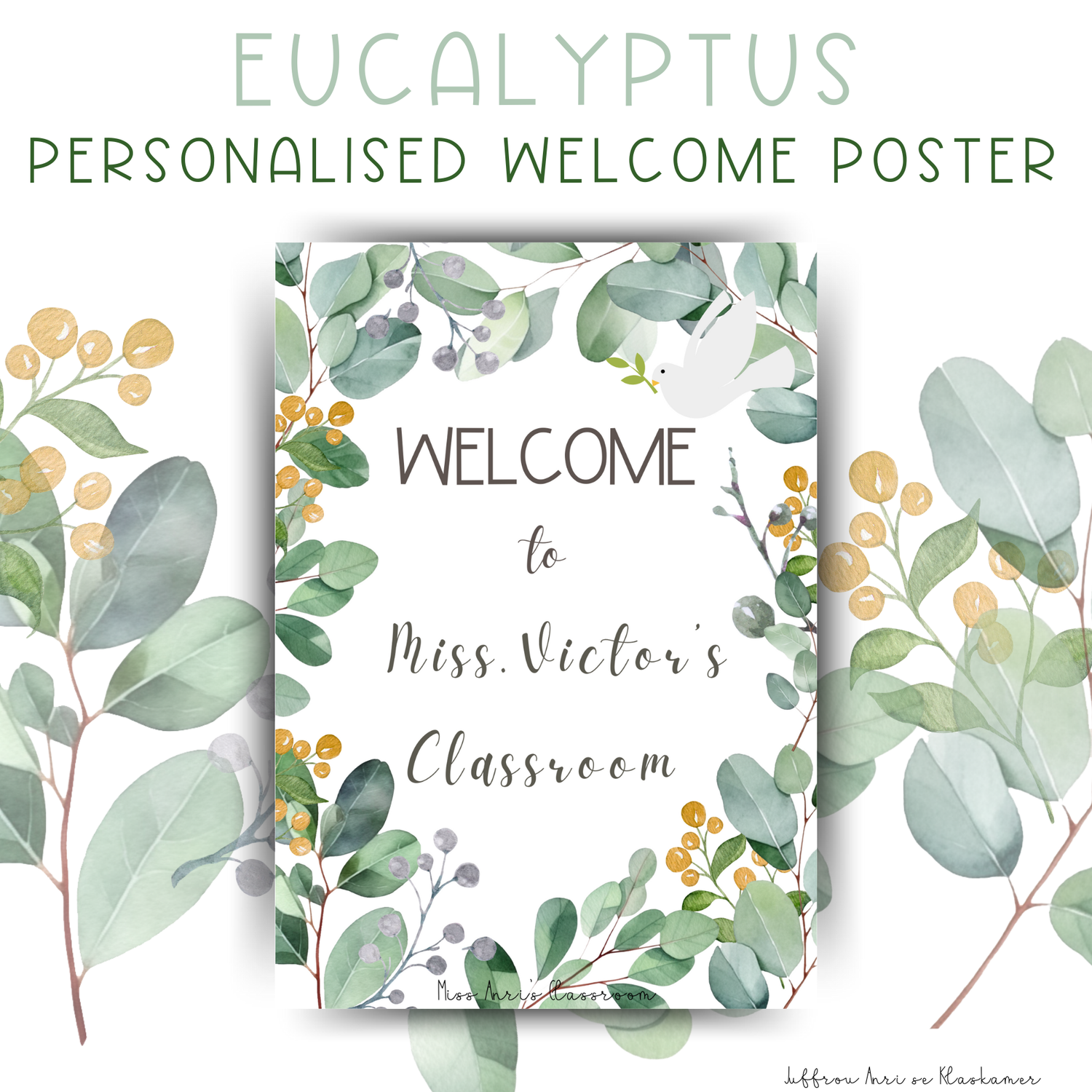 Personalised Welcome Poster - EUCALYPTUS