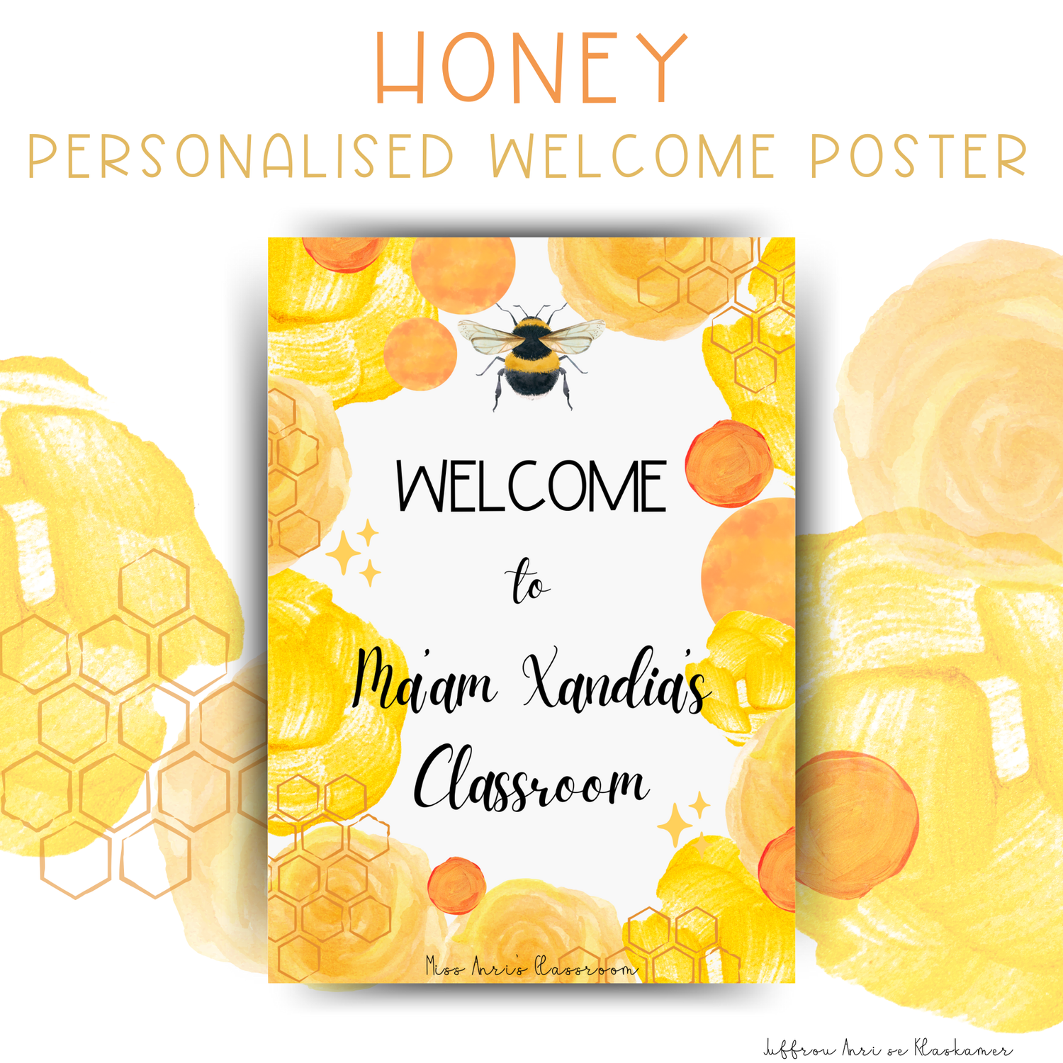 Personalised Welcome Poster - HONEY