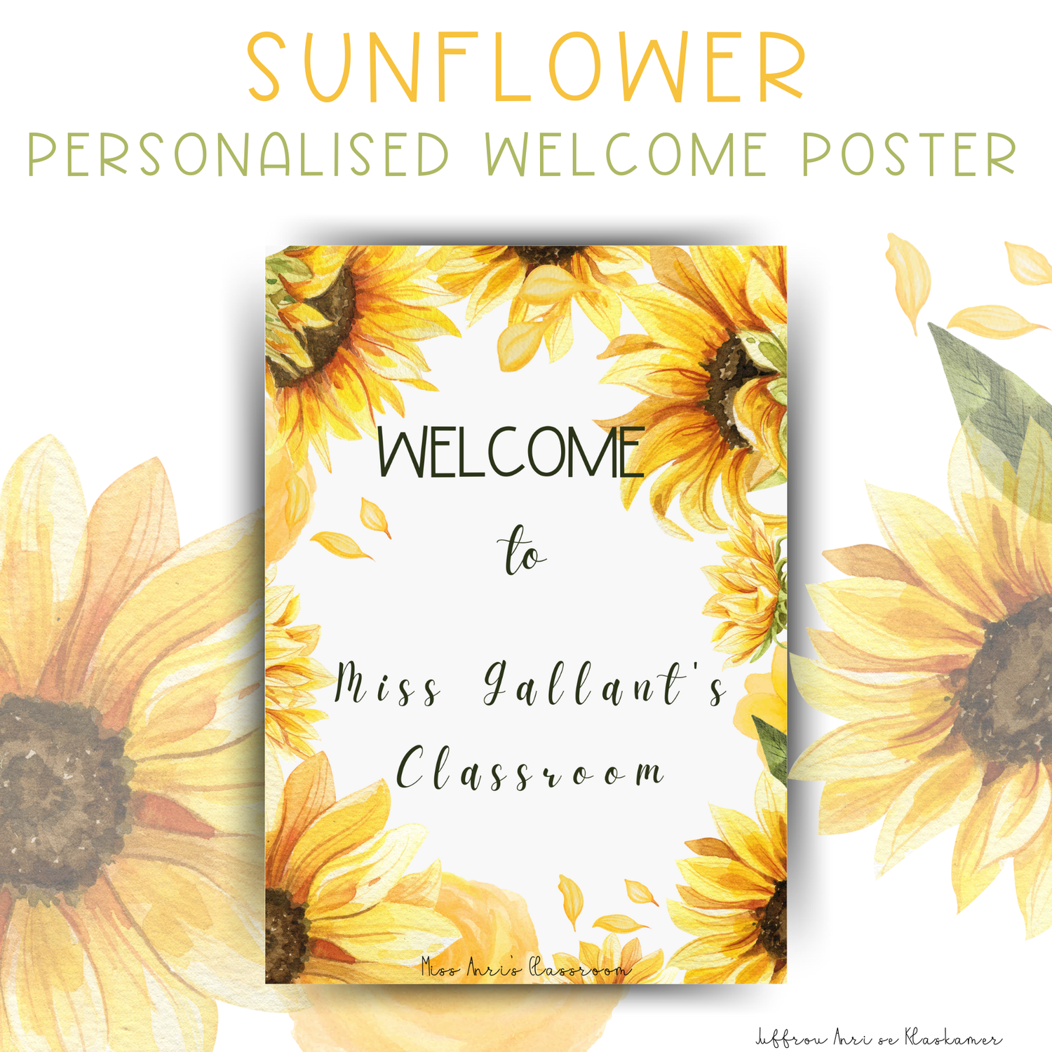 Personalised Welcome Poster - SUNFLOWER
