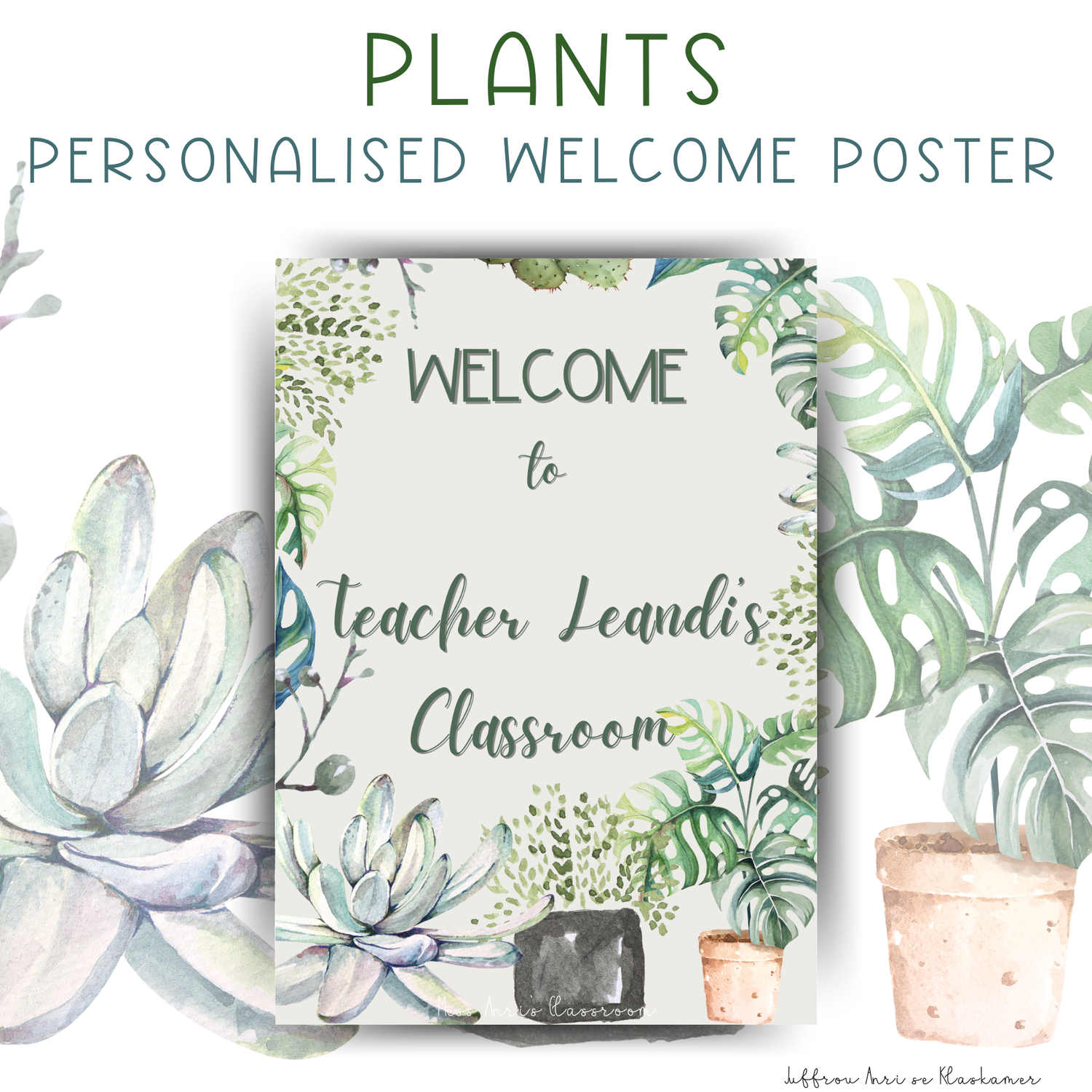 Personalised Welcome Poster - PLANTS