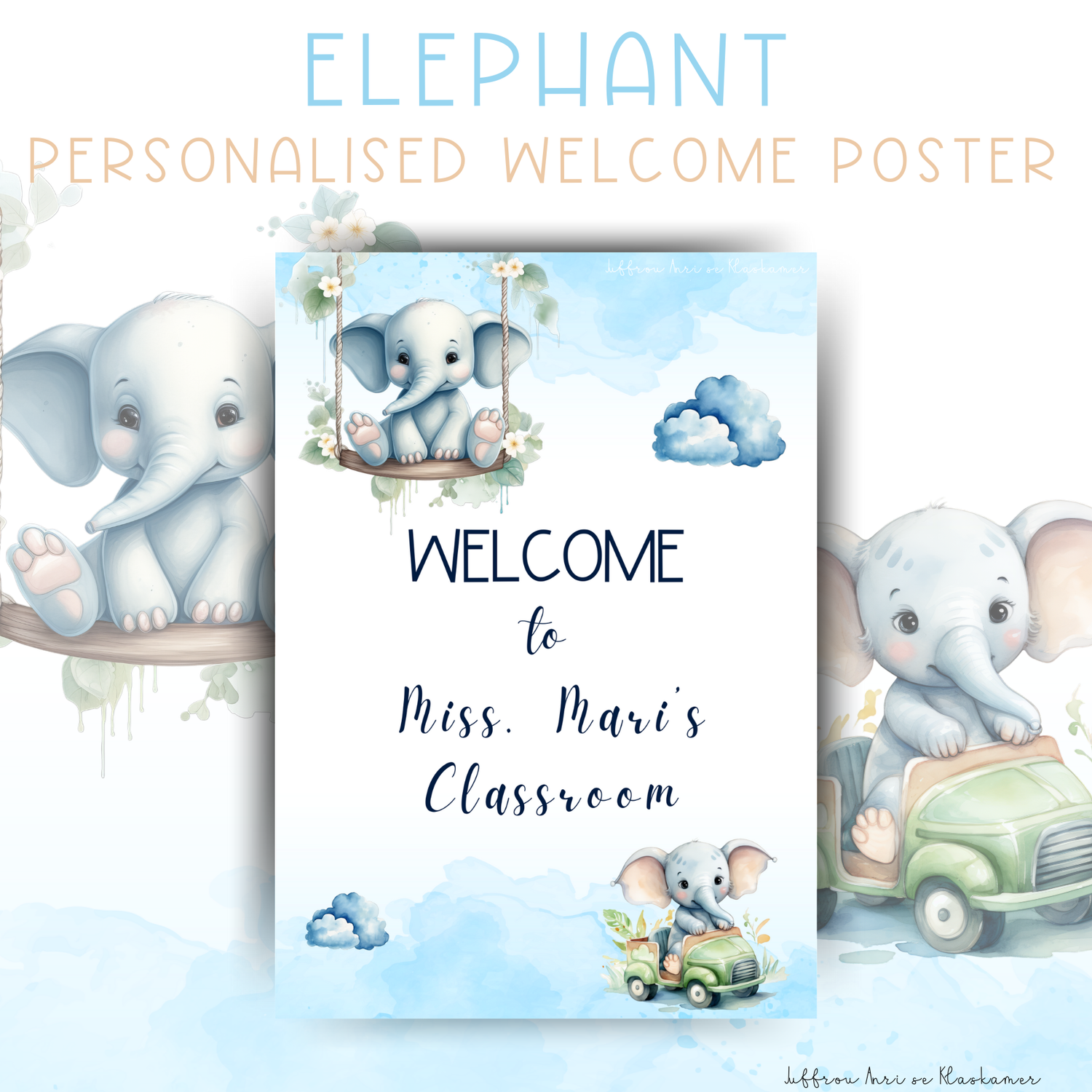 Personalised Welcome Poster - ELEPHANT