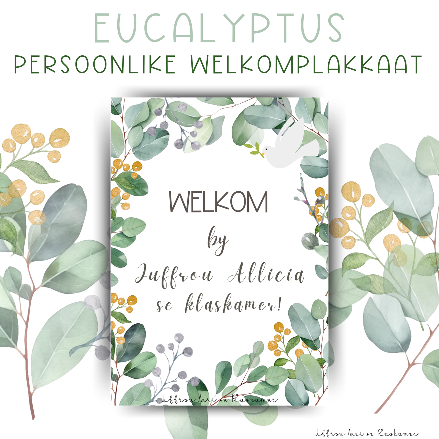 Persoonlike Welkomplakkaat - EUCALYPTUS