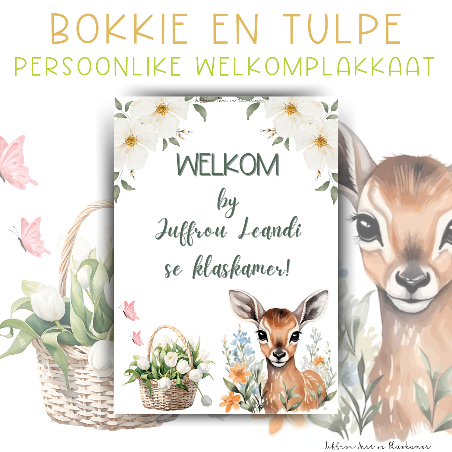 Persoonlike Welkomplakkaat - BOKKIE EN TULPE