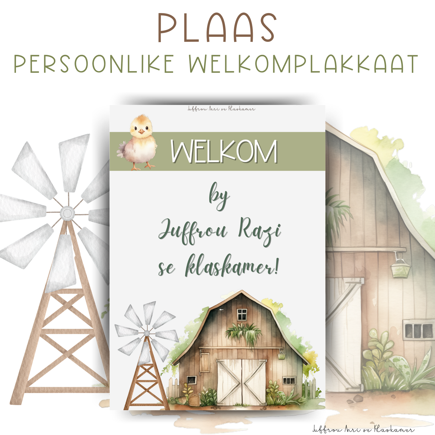 Persoonlike Welkomplakkaat - PLAAS