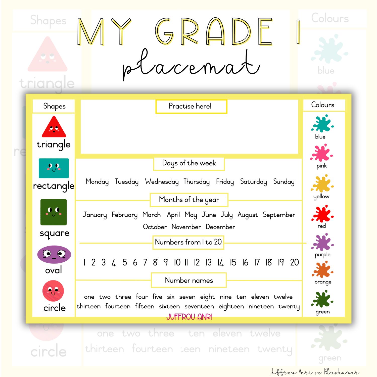 My Grade 1 Placemat (#2025)