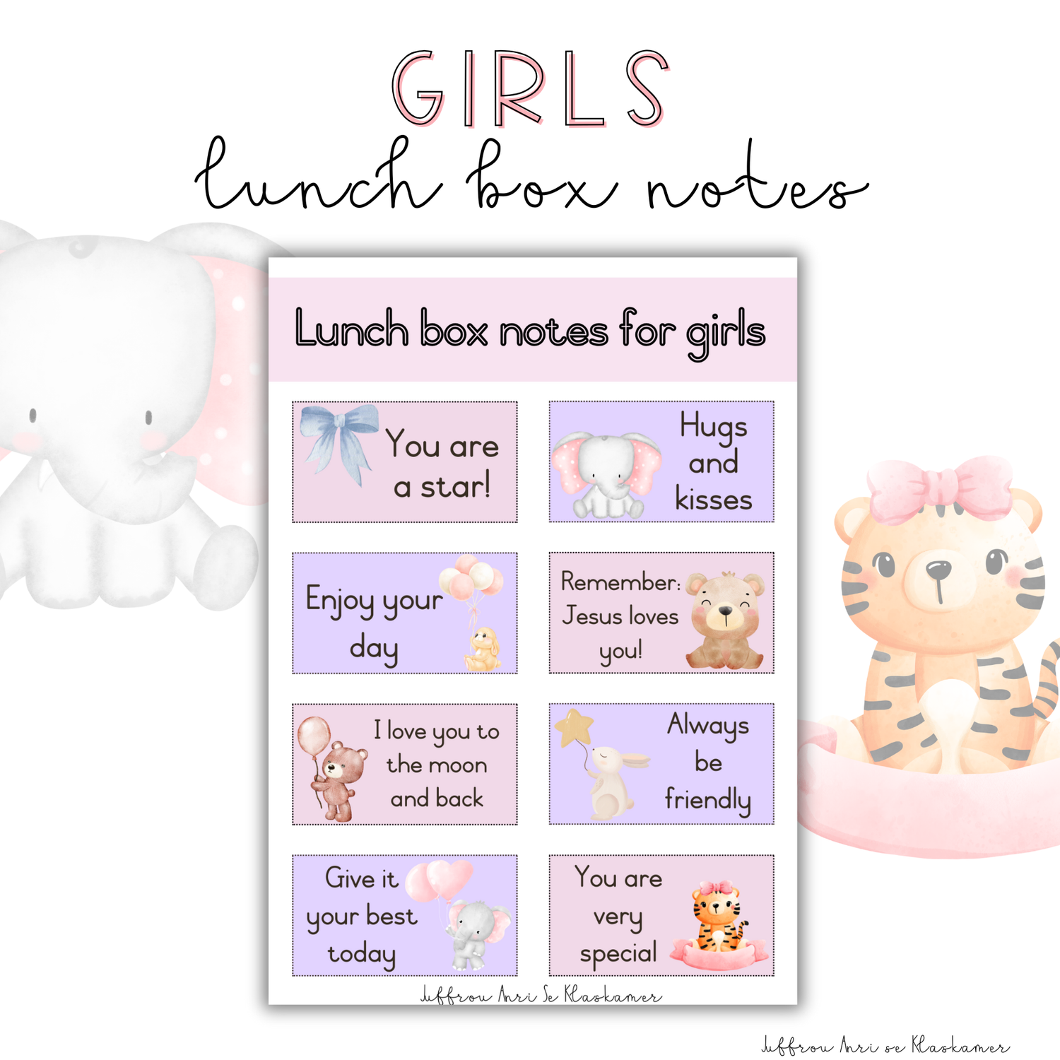 Lunch box notes - GIRLS