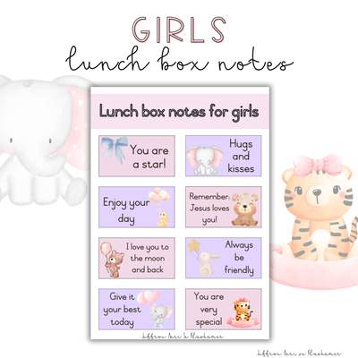 Lunch box notes - GIRLS