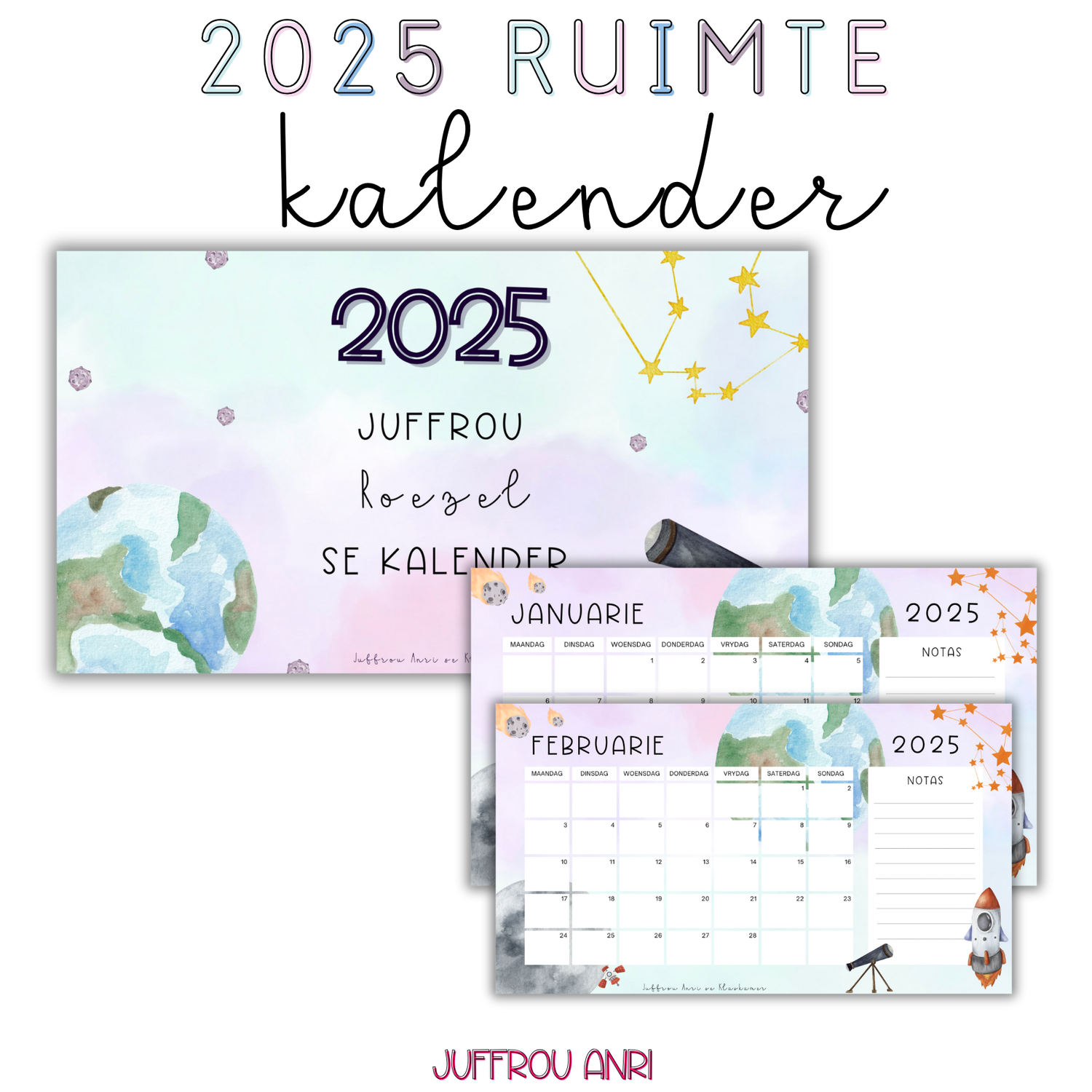 2025 RUIMTE KALENDER