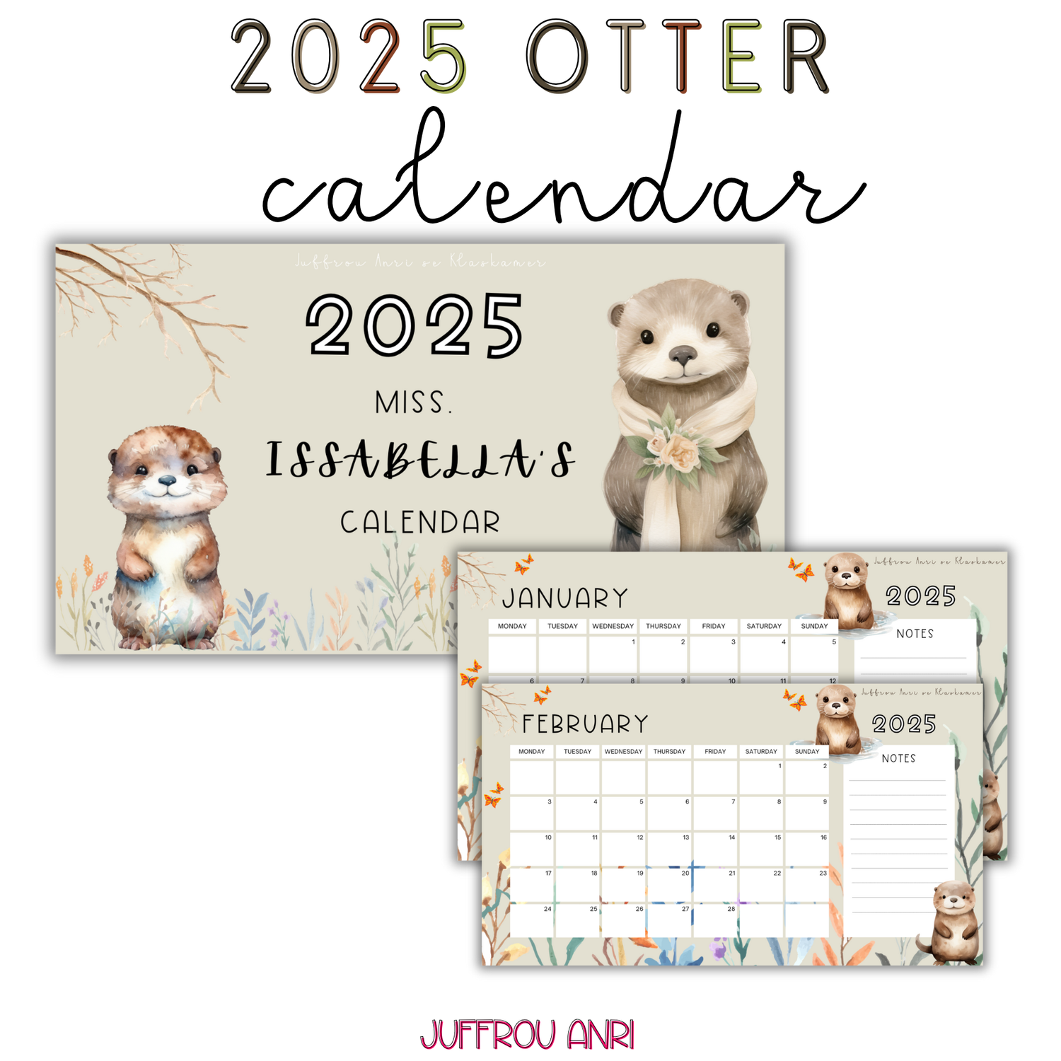 2025 OTTER CALENDAR